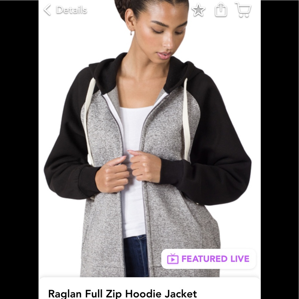 5 For $25 NWT Raglan Zip up hoodie.